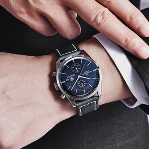 Relojes de Cuarzo de Lujo Personalizados de Primera Calidad, Benyar 5187 de 42 mm, Reloj de Pulsera de Cuero con Correa de Aleación y Cristal Resistente al Agua para Hombre - Product Image 3