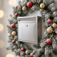 Boîte aux lettres extérieure autoportante en acier inoxydable blanc, étanche et durable, avec finition brossée