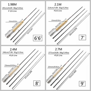 NUOVA Canna da Pesca a Mosca Portatile Leggera in Carbonio da 2,1M 2,4M 2,7M 1,98M per <span class=keywords><strong>Lago</strong></span> e Fiume per Pesca alla Trota con Esca Artificiale Attrezzatura da Pesca - Product Image 2