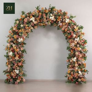 Arco Floreale Artificiale con Struttura in Metallo, Arco di Fiori Finti per Ingresso Matrimonio e Sfondo per Foto, Vendita all'Ingrosso - Product Image 1