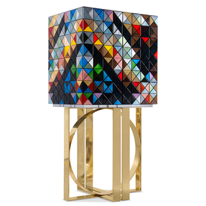 Handmade Modern Design <b>Bar</b> Cabinet with Brass Base & Colorful Wood Fashionable Living Room Furniture <b>for</b> Dining Room Decoration - Product Image 4