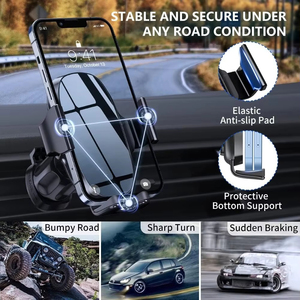 Soporte Universal para teléfono de coche de 360 grados, soporte de ventilación de aire de liberación de un botón, Material plástico de entrada de 9V/2A Compatible con todos los teléfonos - Product Image 2