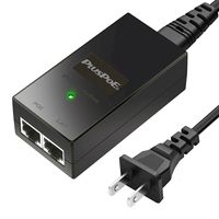 Adaptador Inyector PoE PlusPoE de 30W, 48V, Compatible con IEEE 802.3af/at, Adaptador de Alimentación por Ethernet para Cámara IP