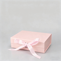 Geschenk Falt schachtel Recycelte Kraft Falt geschenk verpackung Papier box Hersteller Faltbare Geschenk papier box Lieferant mit Bands chleife