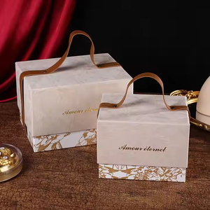 Rts 14*9*8cm 18*14*13cm 23*18*15.5cm vuông ngọt ngào kẹo Bìa hộp với <span class=keywords><strong>Ribbon</strong></span> biểu tượng tùy chỉnh hộp cho món quà cưới bao bì - Product Image 2