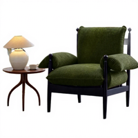 Fauteuil individuel en bois massif de style français, design de luxe léger, pour salon, chaise d'appoint vintage