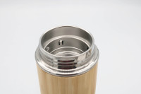 Gourde en bambou en acier inoxydable écologique de 450ml avec infuseur ISO Thermomix Fiole à vide
