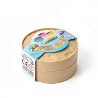 TONGXIN Kawaii Bun Viral Secret Glitter TPR Blind Box Mystery Toy Dumpling Squishy with Faces and Steamer Mystery Box