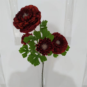 IFG Bán Buôn Wedding Party Nhân Tạo Flowers Big Head Burgundy Rose Flowers Đối Với Trang Trí Đám Cưới - Product Image 3