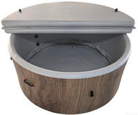 Aufblasbarer Spa-Pool mit runder Form im Freien Holz design Tragbarer Whirlpool Aufblasbares Spa