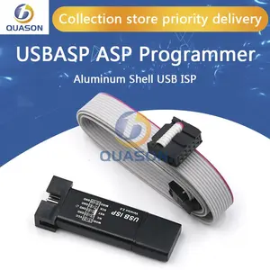 51 ATMEL AVR WIN7 64用アルミニウムシェルUSBISP USBISP USBASP ASPプログラマー (ランダムカラー)