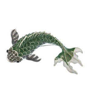 Spilla dipinta Vintage pesce rosso stile etnico delicato accessorio spilla smalto pesce Koi adatto <span class=keywords><strong>per</strong></span> giacche e cappotti da donna - Product Image 2