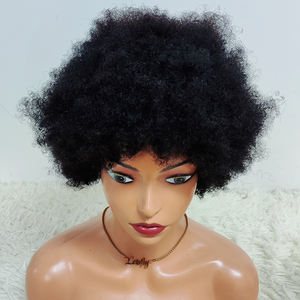Promotion 10$ Letsfly Vente en gros de perruques afro courtes entièrement faites à la machine en cheveux humains naturels de 10 pouces à prix abordable - Product Image 4