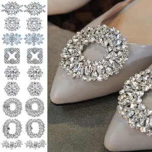 Clips de boucle de chaussure à talon haut en strass pour la décoration de chaussures de fête de mariée accessoires de chaussures en strass multicolore pour dame