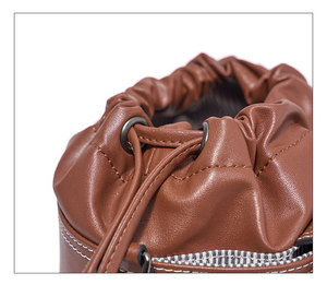 Luxury Genuine Leather Women's <b>Shoulder</b> <b>Bags</b> Fashion Bucket Crossbody <b>Bag</b> Drawstring <b>Shoulder</b> Women's <b>Bags</b> Wholesale Products - Product Image 6