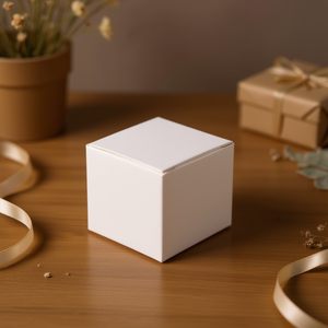 Scatola di Carta Ilan 10x10x10 Cm Cubo Pieghevole Bianco Confezione Regalo - Product Image 2