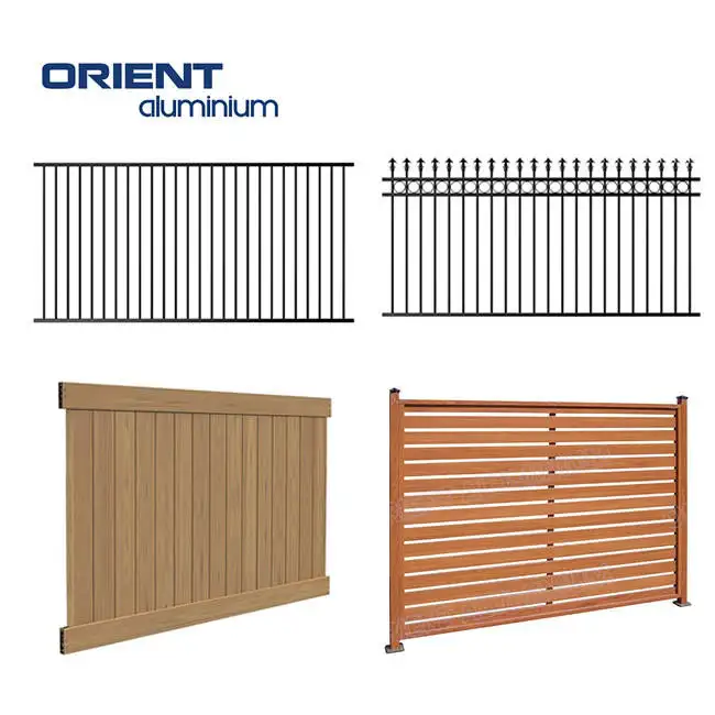 Factory Customized Blade Aluminum Vertical Blade Fencing Australia Type Modern Blade Polished Fencing Aluminum Fence