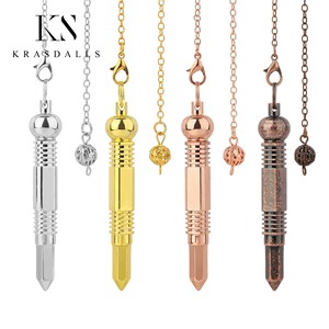 Venta al por mayor esotérico Reiki curación Wicca colgante espiritual péndulo de lanzadera de metal péndulos para adivinación de radiestesia - Product Image 1