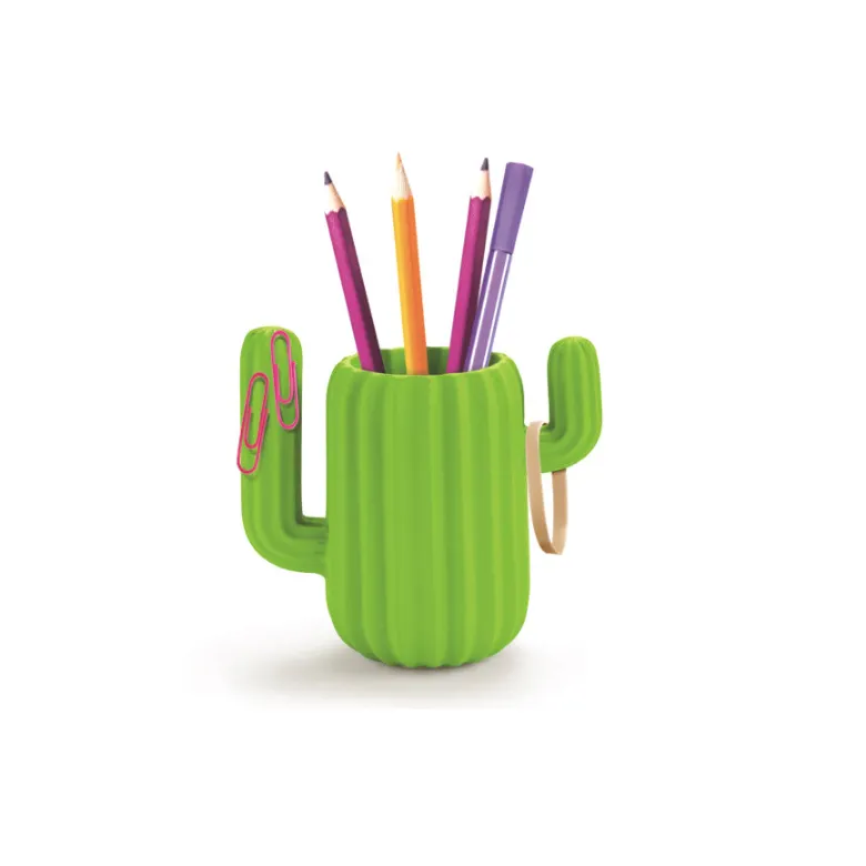 Portalápices de escritorio decorativos personalizados con forma de Cactus, gran oferta de papelería promocional