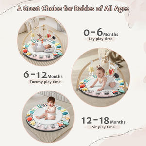 เสื่อไม้พับได้สำหรับเด็กเล่นยิมพร้อมของเล่นฝึกประสาทสัมผัส7ชิ้นเสื่อเวลาสำหรับเด็กทารกแรกเกิดเสื่อออกกำลังกาย<span class=keywords><strong>6</strong></span>โซนเพื่อ<span class=keywords><strong>พัฒนาการ</strong></span> - Product Image 6