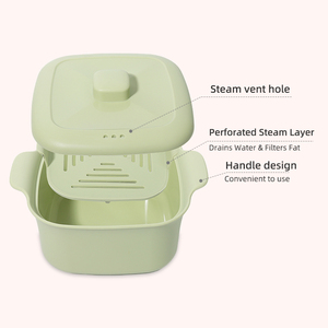 Vaporera de Silicona Cuadrada de 1200 ml para Uso Doméstico, Apta para Microondas, Olla de Silicona Antiadherente y Duradera, Recipiente para Alimentos, Utensilios de Cocina - Product Image 6