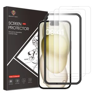 Customized Logo 3 Packs Clear Tempered Glass Screen Protector For Iphone 13 14 15 Pro Max Tempered Glass Films