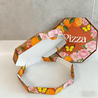 Caja de Pizza Hexagonal de Cartón Corrugado Reciclado Personalizada, Caja de Empaque para Alimentos para Llevar, Empaque Ecológico para Restaurantes