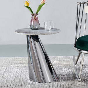 Sang trọng <span class=keywords><strong>hi</strong></span>ện đại Bàn cà phê bằng đá cẩm thạch với khung thép không gỉ-thanh lịch Ăn Uống & trường học sử dụng đồ nội thất phòng khách - Product Image 3