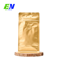 Prix direct usine – Sachet de café à fond plat avec fermeture éclair latérale et valve de dégazage