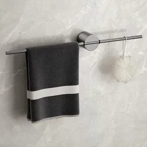 浴室毛巾架收纳架穿孔自由空间铝美式风格毛巾杆双杆浴室挂件