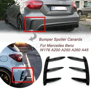 สปอยเลอร์กันชนหลังสีดำ ABS สำหรับรถยนต์เมอร์เซเดสเบนซ์ W176 A200 A250 A260 A45 AMG ชุดแต่ง 2 ชิ้น - Product Image 1