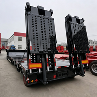 Semi-remorque surbaissée 16m 3 essieux pour le transport d'excavatrices et de machines minières, remorque robuste pour équipements lourds à vendre