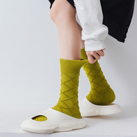 Chaussettes décontractées en coton BV Green Winter, en tissu éponge tridimensionnel antidérapant, longues, épaisses, couleur unie, tendance