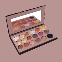 Paleta de sombras de ojos con logotipo personalizado de fábrica, 18 colores, maquillaje vegano, Etiqueta Privada, belleza de moda