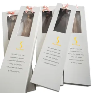 Embalaje de PVC de alta calidad para trama de cabello Bolsa de embalaje de cabello duradera Paquetes laminados de impresión colorida se pueden personalizar - Product Image 1