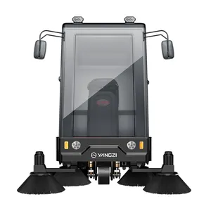 YZ S10 endüstriyel elektrikli tüm kapalı kabin yer süpürgesi sürüş tipi yol süpürücü sokak temizleme makinesi