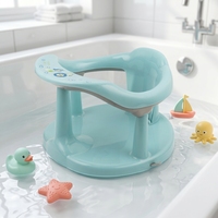Siège de bain pour bébé, tabouret de douche monobloc en PP + PVC avec ventouses puissantes pour la salle de bain à domicile, 0-18 mois