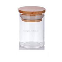 Récipient de pot de stockage en verre borosilicaté d'approvisionnement direct d'usine avec couvercle en bambou hermétique 500ml 750ml 1000ml 1500ml pour la nourriture