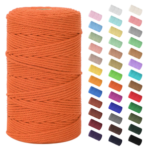 3mm 4mm Twisted Waterproof Coated Cotton <b>Braided</b> Lashing Rope Macrame Cord for Arm Knitting Crocheting DIY Handicraft Decorating - Product Image 4