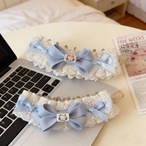 Nouvel Arrivage : Pince à Cheveux Banane Délicate Lexin Style Fille Douce avec Nœud en Dentelle Crème et Motif Écossais - Product Image 2