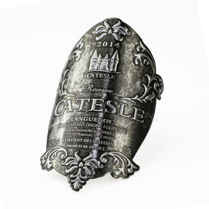 Nuevo creativo personalizado <span class=keywords><strong>Logoo</strong></span> adhesivo de aluminio en relieve botella de vino embalaje cosmético pegatinas en relieve Etiqueta de embalaje para vino - Product Image 2