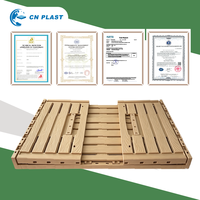 Caisse en plastique pliable à effet bois, panier de rangement pliable pour fruits et légumes, idéal pour les magasins, marchés et supermarchés