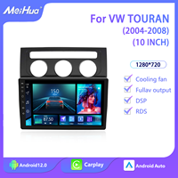 Meihua 10 pouces Android AUTO GPS tableau de bord stéréo pour lecteur DVD CarPlay DSP USB pour Volkswagen Touran 2004-2008 VW aide à la marche arrière