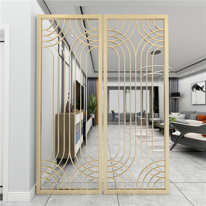 Tùy chỉnh đương đại thép không gỉ có thể tháo rời gấp bảng phân vùng hiện đại chéo kính kim loại Thiết kế phòng chia màn hình - Product Image 5