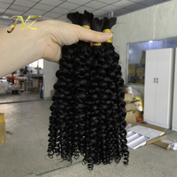 Ekstensi Rambut Manusia Remy Keriting Goldleaf Grosir Tanpa Jahitan, Bebas Kimia, Rambut India Mentah 100g, Banyak, untuk Kepang Boho