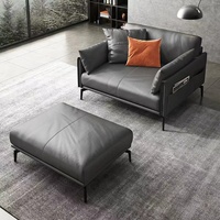 Ensemble de canapés de bureau 2 places en cuir de style européen moderne et nordique pour les écoles, les ateliers, les bureaux à domicile, la réception commerciale