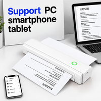 Imprimante thermique portable A4 N80 sans encre, imprimantes de documents sans fil USB pour les voyages d'affaires, le bureau mobile
