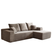 Canapé-lit sectionnel en L sur mesure, convertible en tissu, moderne et compact pour salon, hôtel, villa