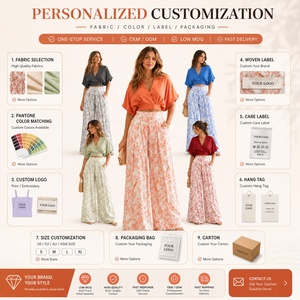 Ensemble élégant pour femmes à imprimé floral, 2 pièces, haut court à col en V et pantalon large, <span class=keywords><strong>tenue</strong></span> de plage pour les vacances <span class=keywords><strong>d</strong></span>'été - Product Image 5