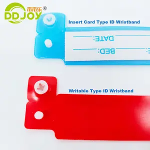 Custom One-Time Use 10mm Wide Hospital Disposable PVC Wristbands Plastic Vinyl Patient Identification Bracelets